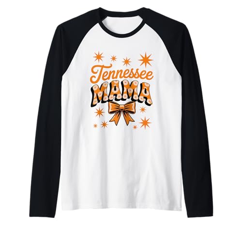 Tennessee Mama, Retro Print Orange Bow Women's Raglan Tennessee Mama, Retro Print Orange Bow Women's Raglan von Vintage Tennessee Mom Gifts and Apparel