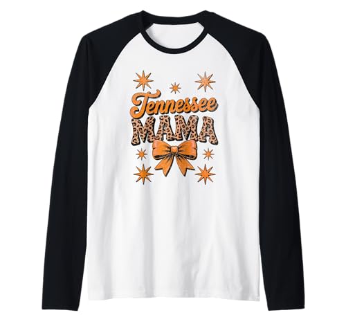 Tennessee Mama, Retro Leopard Print Orange Bow Women's Top Raglan Tennessee Mama, Retro Leopard Print Orange Bow Women's Top Raglan von Vintage Tennessee Mom Leopard Print Gifts