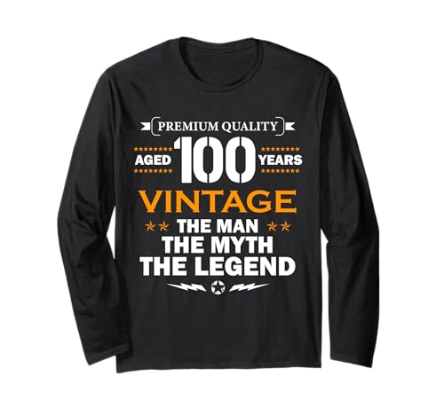 Vintage The Man Myth Legend 100 Year Old Birthday 100 Langarmshirt Vintage The Man Myth Legend 100 Year Old Birthday 100 Langarmshirt von Vintage The Man Myth Legend 100 Year Old Birthday