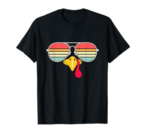 Coole Truthahn-Sonnenbrille Thanksgiving Jungen Herren Kinder Jugend T-Shirt Coole Truthahn-Sonnenbrille Thanksgiving Jungen Herren Kinder Jugend T-Shirt von Vintage Turkey Sunglasses Retro Thanksgiving