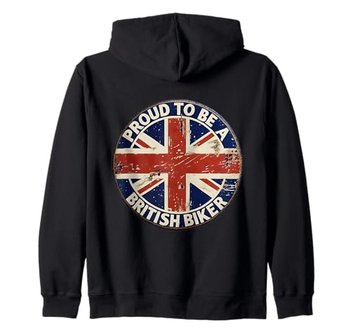 Klassischer britischer Biker Grunge Union Jack Pride UK Rocker Herren Kapuzenjacke Klassischer britischer Biker Grunge Union Jack Pride UK Rocker Herren Kapuzenjacke von Vintage Union Jack biker proud UK motorcycle rider