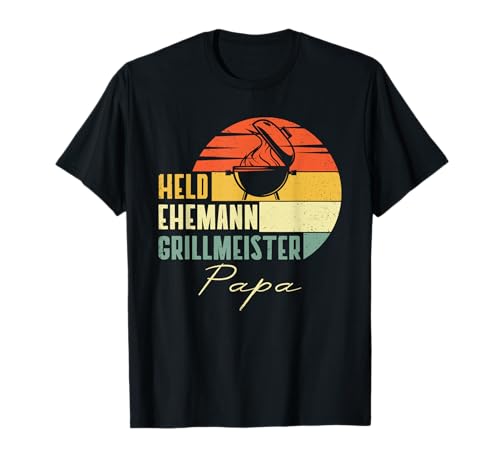 Ehemann Papa Grillmeister Held Dad Männer Vatertag Grillen T-Shirt von Vintage Vatertag Geschenk-Ideen Spruch Grill