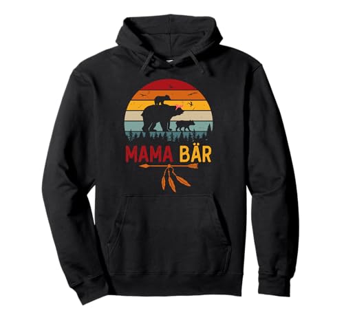 MamaBär Muttertagsgeschenk für Mama Bär Omi Mutter Vintage Pullover Hoodie von Vintage Vatertag Papa Bär Mama Bär Partneroutfit