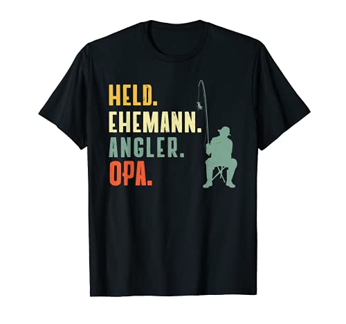 Herren Ehemann Opa Angler Held Vatertag Geschenke Angeln GroßVater T-Shirt von Vintage Vatertagsgeschenk Spruch Motiv Opa