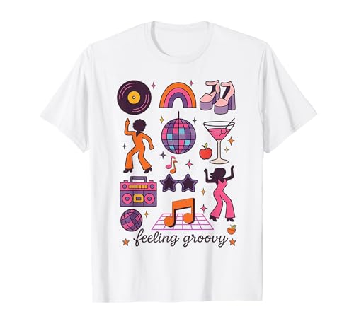 Feeling Groovy Retro 70s Disco Aesthetic Women Girls Vintage T-Shirt Feeling Groovy Retro 70s Disco Aesthetic Women Girls Vintage T-Shirt von Vintage Vibes Groovy Disco Party Throwback Style