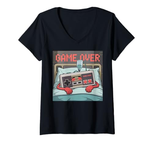 Damen Video Gamers Retro Videospiel Vintage Videospiele Old Gamer T-Shirt mit V-Ausschnitt von Vintage Video Gaming Retro Gamers 90s Classic 80s