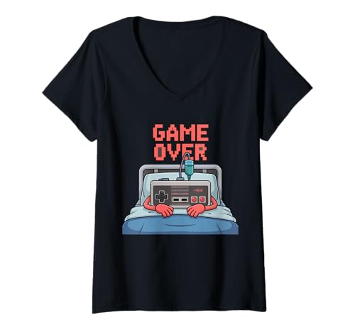 Damen Video Gamers Retro Videospiel Vintage Videospiele Old Gamer T-Shirt mit V-Ausschnitt von Vintage Video Gaming Retro Gamers 90s Classic 80s