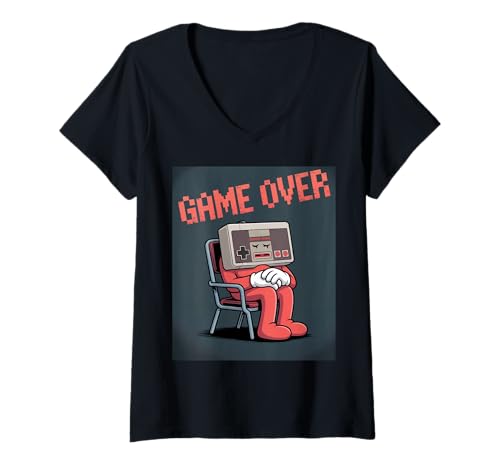 Damen Video Gamers Retro Videospiel Vintage Videospiele Old Gamer T-Shirt mit V-Ausschnitt von Vintage Video Gaming Retro Gamers 90s Classic 80s