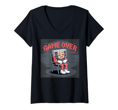 Damen Video Gamers Retro Videospiel Vintage Videospiele Old Gamer T-Shirt mit V-Ausschnitt von Vintage Video Gaming Retro Gamers 90s Classic 80s