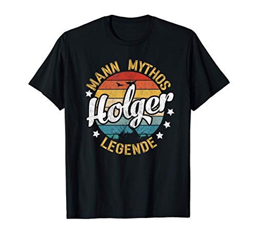 Herren Retro Holger Mann Mythos Legende Vintage T-Shirt von Vintage Vornamen Geburtstagsgeschenk
