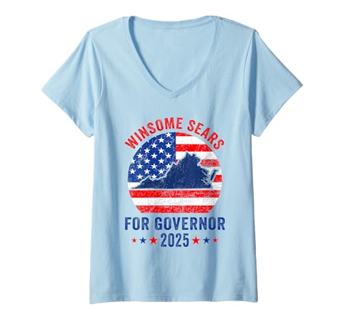 Damen Winsome Sears, Wahl zum Gouverneur von Virginia 2025, Republikaner, VA T-Shirt mit V-Ausschnitt von Vintage Winsome Sears 2025 Virginia Governor