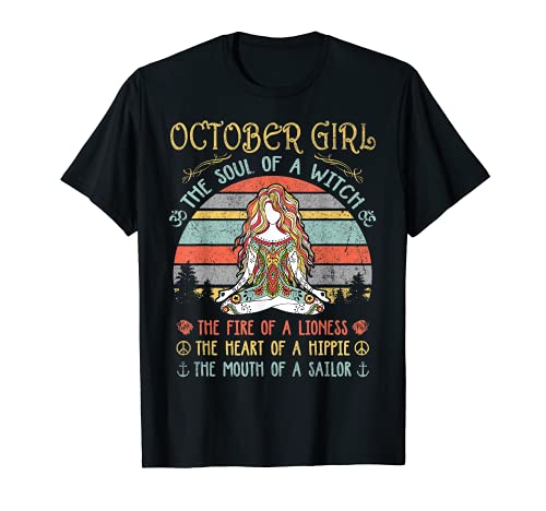 Oktober Girl The Soul Of A Witch Vintage Geburtstag T-Shirt Oktober Girl The Soul Of A Witch Vintage Geburtstag T-Shirt von Vintage Witch Yoga October Girl Apparel
