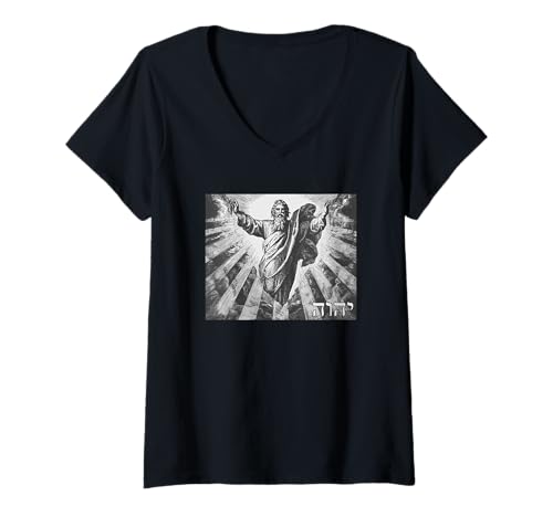 Damen Yahweh YHVH Lord God Hebräisch Tetragrammaton Judentum T-Shirt mit V-Ausschnitt Damen Yahweh YHVH Lord God Hebräisch Tetragrammaton Judentum T-Shirt mit V-Ausschnitt von Vintage World