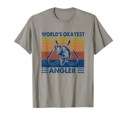 Worlds Okayest Angler Vintage Retro Männer Angeln Liebhaber T-Shirt von Vintage Worlds Okayest Angler Men Fishing Lover