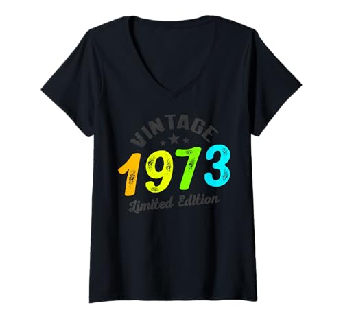 Damen Limitierte Auflage – Vintage 1973 T-Shirt mit V-Ausschnitt Damen Limitierte Auflage – Vintage 1973 T-Shirt mit V-Ausschnitt von Vintage Year of Birth Gifts Apparel & Accessories