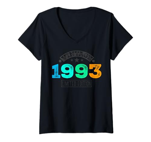 Damen Limitierte Auflage – Vintage 1993 T-Shirt mit V-Ausschnitt Damen Limitierte Auflage – Vintage 1993 T-Shirt mit V-Ausschnitt von Vintage Year of Birth Gifts Apparel & Accessories