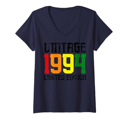 Damen Limitierte Auflage – Vintage 1994 T-Shirt mit V-Ausschnitt von Vintage Year of Birth Gifts Apparel & Accessories