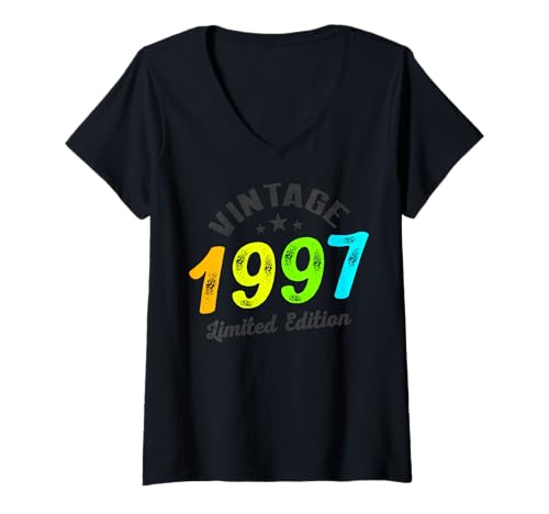 Damen Limitierte Auflage – Vintage 1997 T-Shirt mit V-Ausschnitt Damen Limitierte Auflage – Vintage 1997 T-Shirt mit V-Ausschnitt von Vintage Year of Birth Gifts Apparel & Accessories