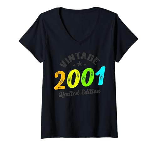Damen Limitierte Auflage – Vintage 2001 T-Shirt mit V-Ausschnitt Damen Limitierte Auflage – Vintage 2001 T-Shirt mit V-Ausschnitt von Vintage Year of Birth Gifts Apparel & Accessories