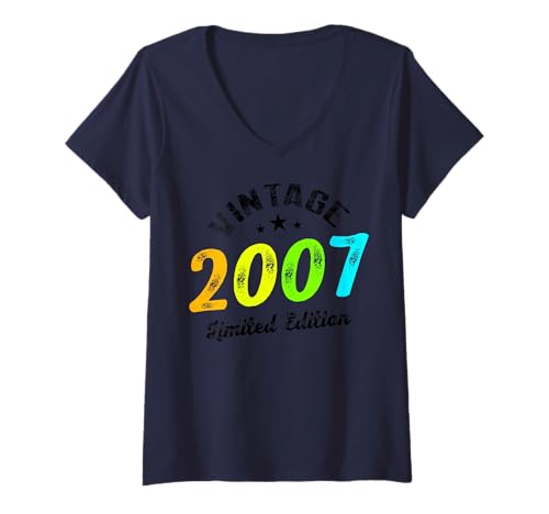 Damen Limitierte Auflage – Vintage 2007 T-Shirt mit V-Ausschnitt Damen Limitierte Auflage – Vintage 2007 T-Shirt mit V-Ausschnitt von Vintage Year of Birth Gifts Apparel & Accessories