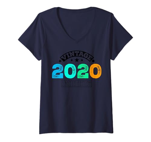 Damen Limitierte Auflage - Vintage 2020 T-Shirt mit V-Ausschnitt Damen Limitierte Auflage - Vintage 2020 T-Shirt mit V-Ausschnitt von Vintage Year of Birth Gifts Apparel & Accessories