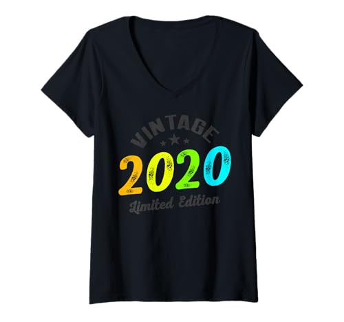 Damen Limitierte Auflage - Vintage 2020 T-Shirt mit V-Ausschnitt von Vintage Year of Birth Gifts Apparel & Accessories