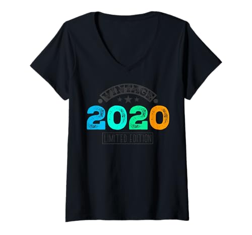 Damen Limitierte Auflage - Vintage 2020 T-Shirt mit V-Ausschnitt von Vintage Year of Birth Gifts Apparel & Accessories