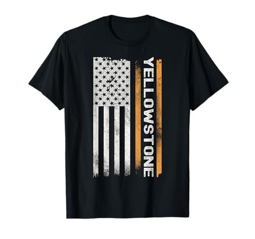 Yellowstone Flagge im Used-Look – Herren, Damen und Kinder T-Shirt von Vintage Yellowstone National Park Flag Apparel