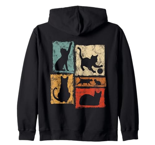 Retro Cats Every Day Habits Grafik für Katze Papa und Mama Kapuzenjacke Retro Cats Every Day Habits Grafik für Katze Papa und Mama Kapuzenjacke von Vintage funny Cat Designs for Men Women Kids