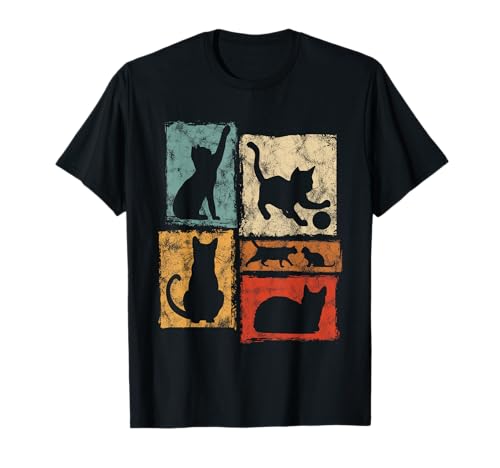 Retro Cats Every Day Habits Grafik für Katze Papa und Mama T-Shirt Retro Cats Every Day Habits Grafik für Katze Papa und Mama T-Shirt von Vintage funny Cat Designs for Men Women Kids
