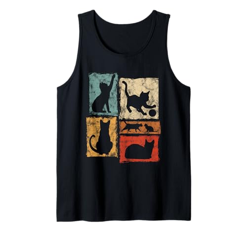 Retro Cats Every Day Habits Grafik für Katze Papa und Mama Tank Top Retro Cats Every Day Habits Grafik für Katze Papa und Mama Tank Top von Vintage funny Cat Designs for Men Women Kids