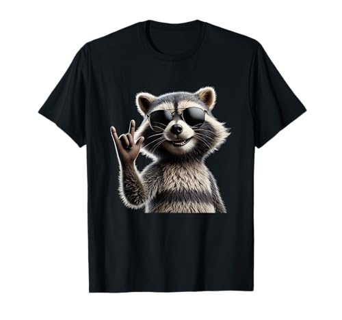 Retro Waschbär Rock Geschenke Musik Männer Kinder Frauen Lustiger Waschbär T-Shirt von Vintage y2k Rocking Raccoon Graphic Tees