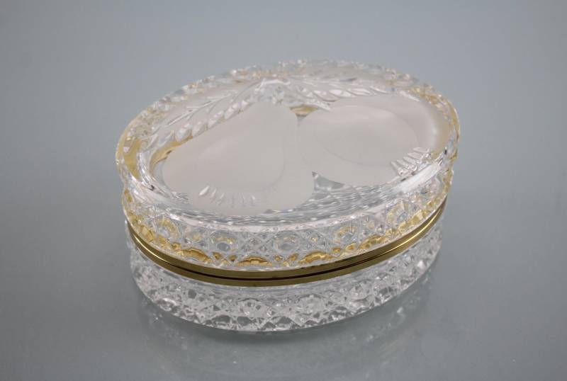 Kristall Glas Deckel Dose Goldrand Schatulle Vintage Deko Birne Apfel Kristall Glas Deckel Dose Goldrand Schatulle Vintage Deko Birne Apfel von Vintage4Moms