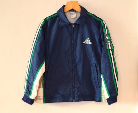 Vintage 80Er Jahre Adidas Windbreaker Navy Blau Sport Zipper Active Jacke Hipster Regenmantel Bomberjacke Vintage 80Er Jahre Adidas Windbreaker Navy Blau Sport Zipper Active Jacke Hipster Regenmantel Bomberjacke von VintageAdidasShop