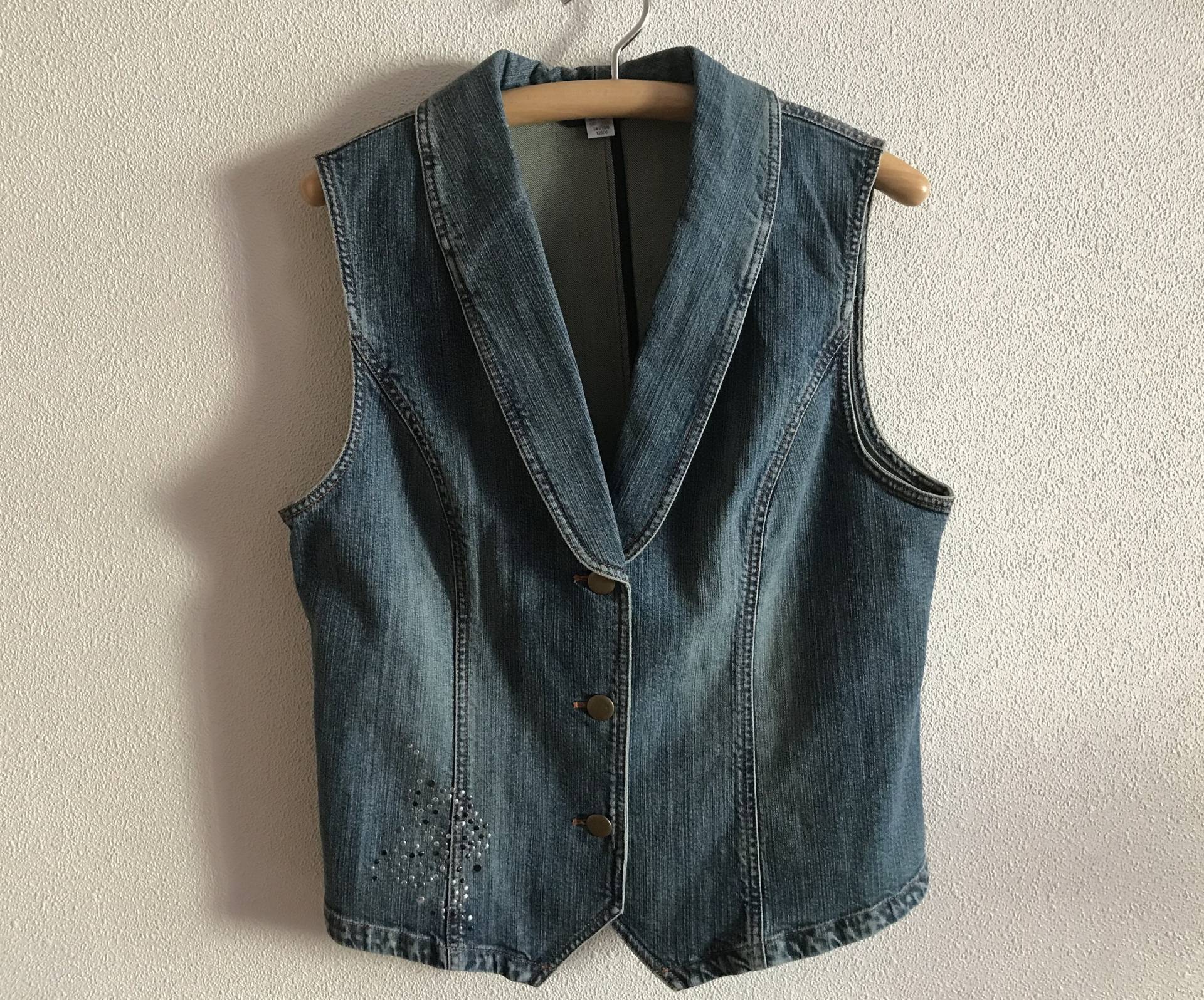 Damen Weste Denim Ausgestattet Jeans Country Boho Ärmellose Jeansjacke Große Größe von VintageAgency