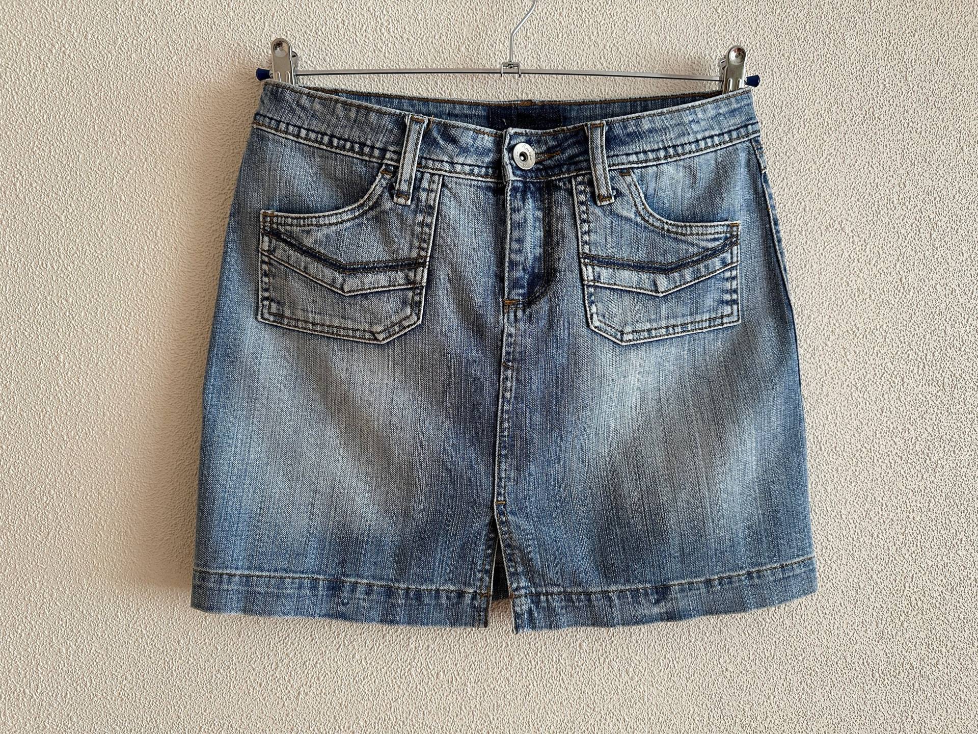 Mini Jeansrock Blauer Vintage Kurze Back To School Rock von VintageAgency