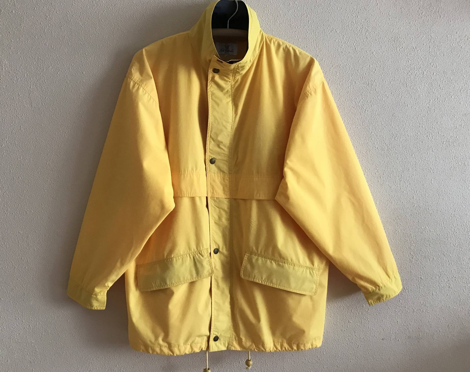 Vintage Gelb Herren Bomberjacke Oberbekleidung Windbreaker Trenchcoat von VintageAgency