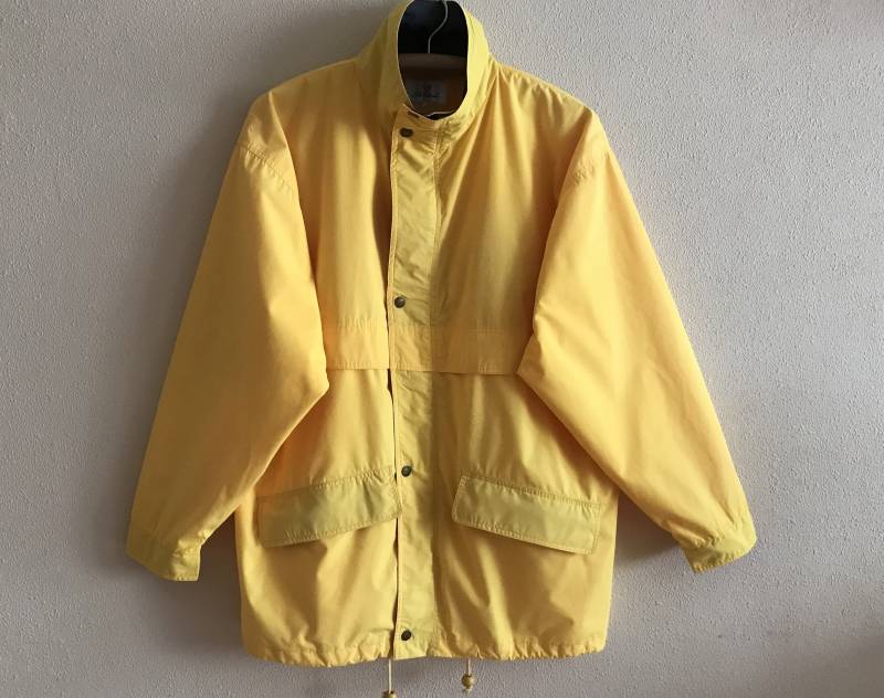 Vintage Gelb Herren Bomberjacke Oberbekleidung Windbreaker Trenchcoat von VintageAgency