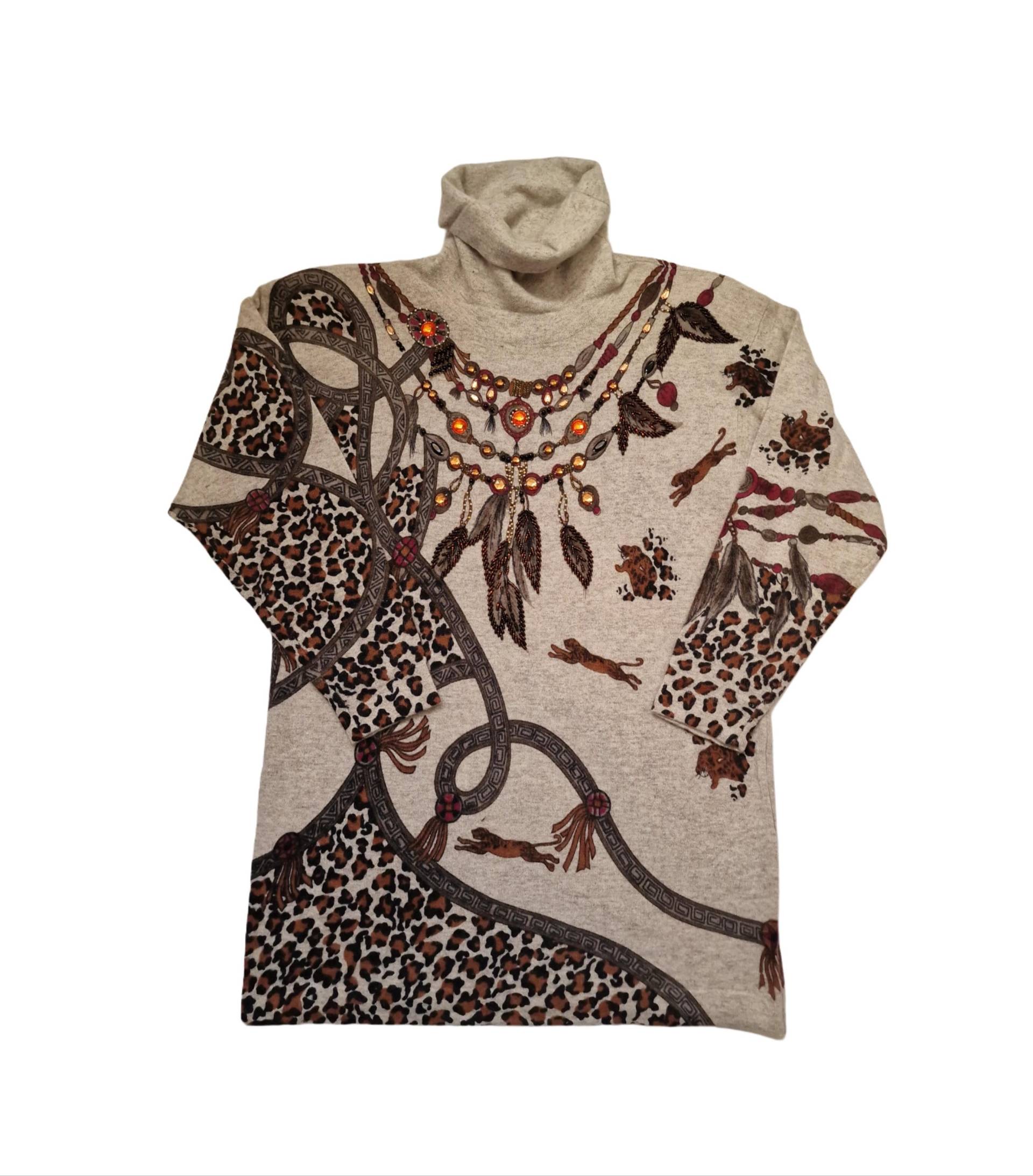 Vintage Angora Wolle Rollkragenpullover Größe 36/38 Leopard Muster von VintageAlwaysYours