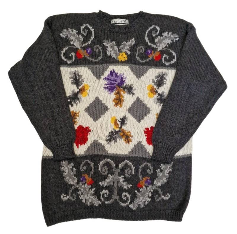 Vintage Sk Floral Strickpullover Wollmischung Pullover L von VintageAlwaysYours