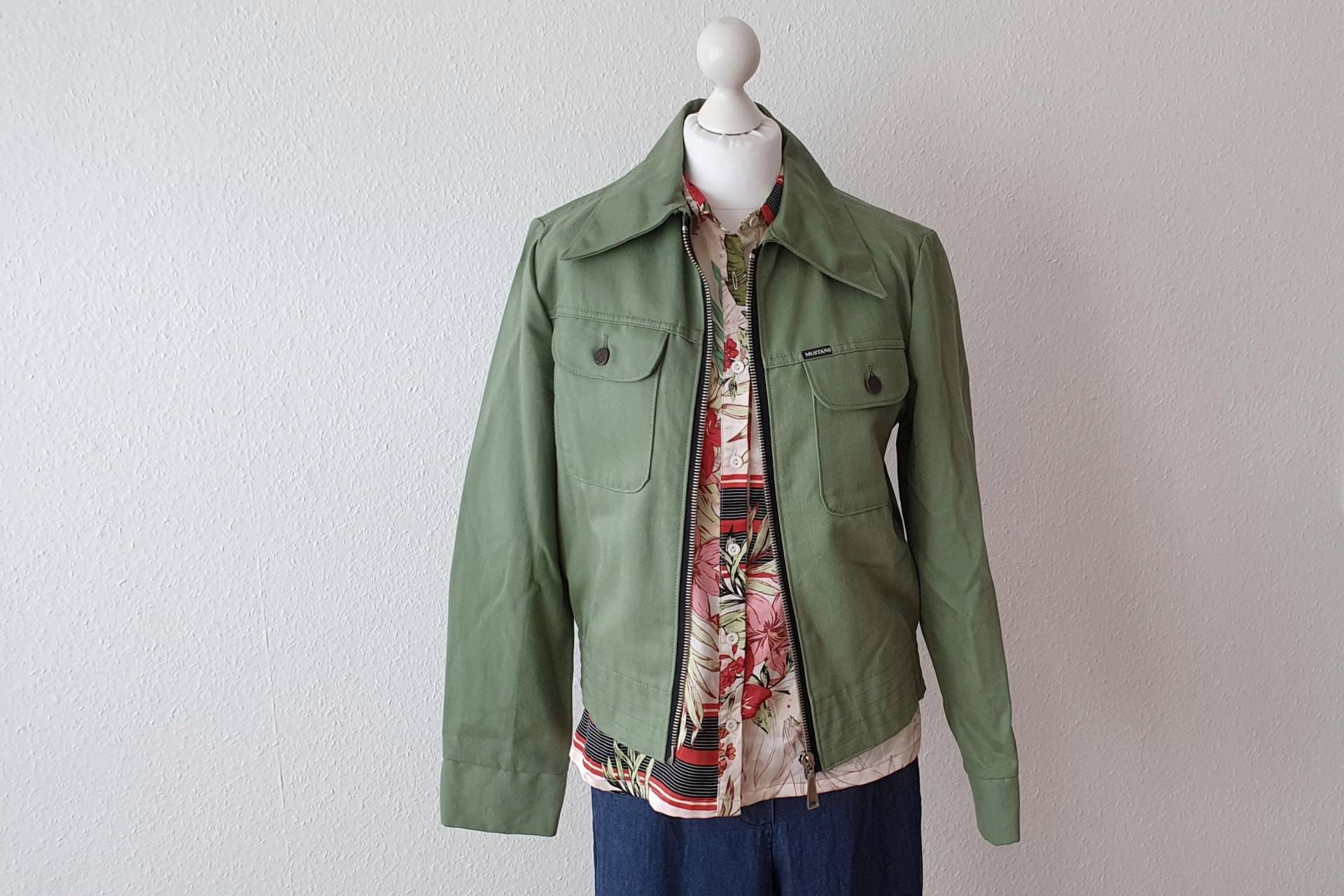 Vintage Blouson Jacke Mustang Gr M 70Er Unisex Grün von VintageAndCream