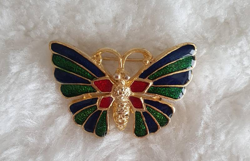 Vintage Brosche Pin Anstecknadel Schmetterling von VintageAndCream
