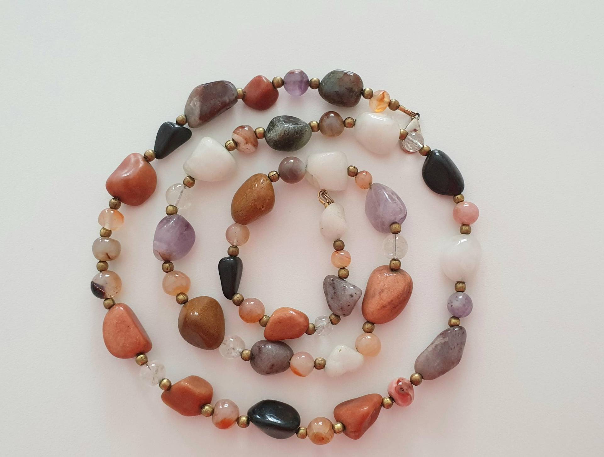 Vintage Edelstein Kette Bohemian Hippie 70Er von VintageAndCream