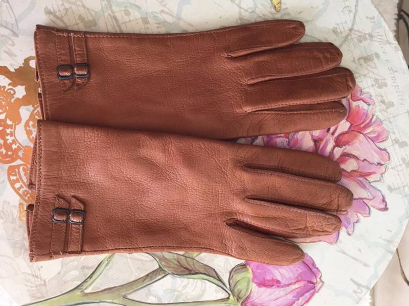 Vintage Nappa Leder Handschuhe Braun Gr. 6 1/2 - 7 Damen von VintageAndCream