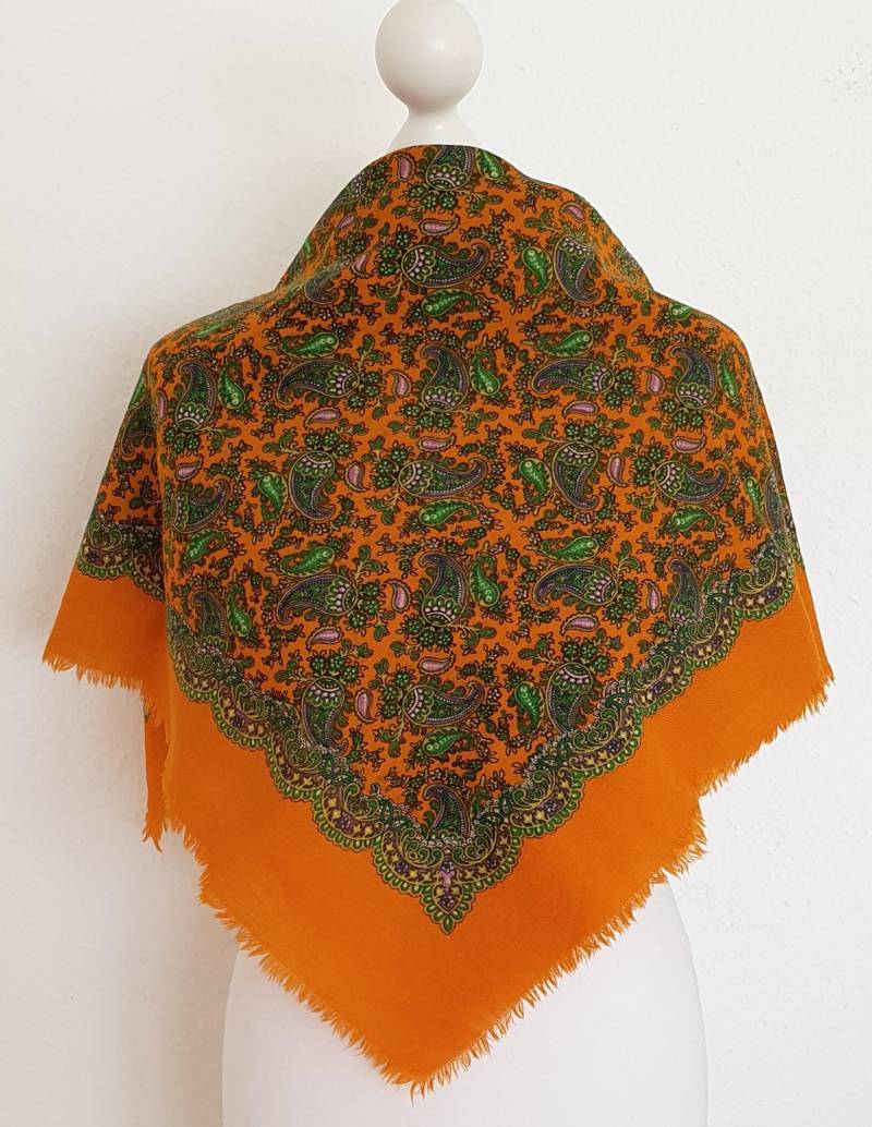 Vintage Trachten Wolle Tuch Schal Folklore 70Er von VintageAndCream