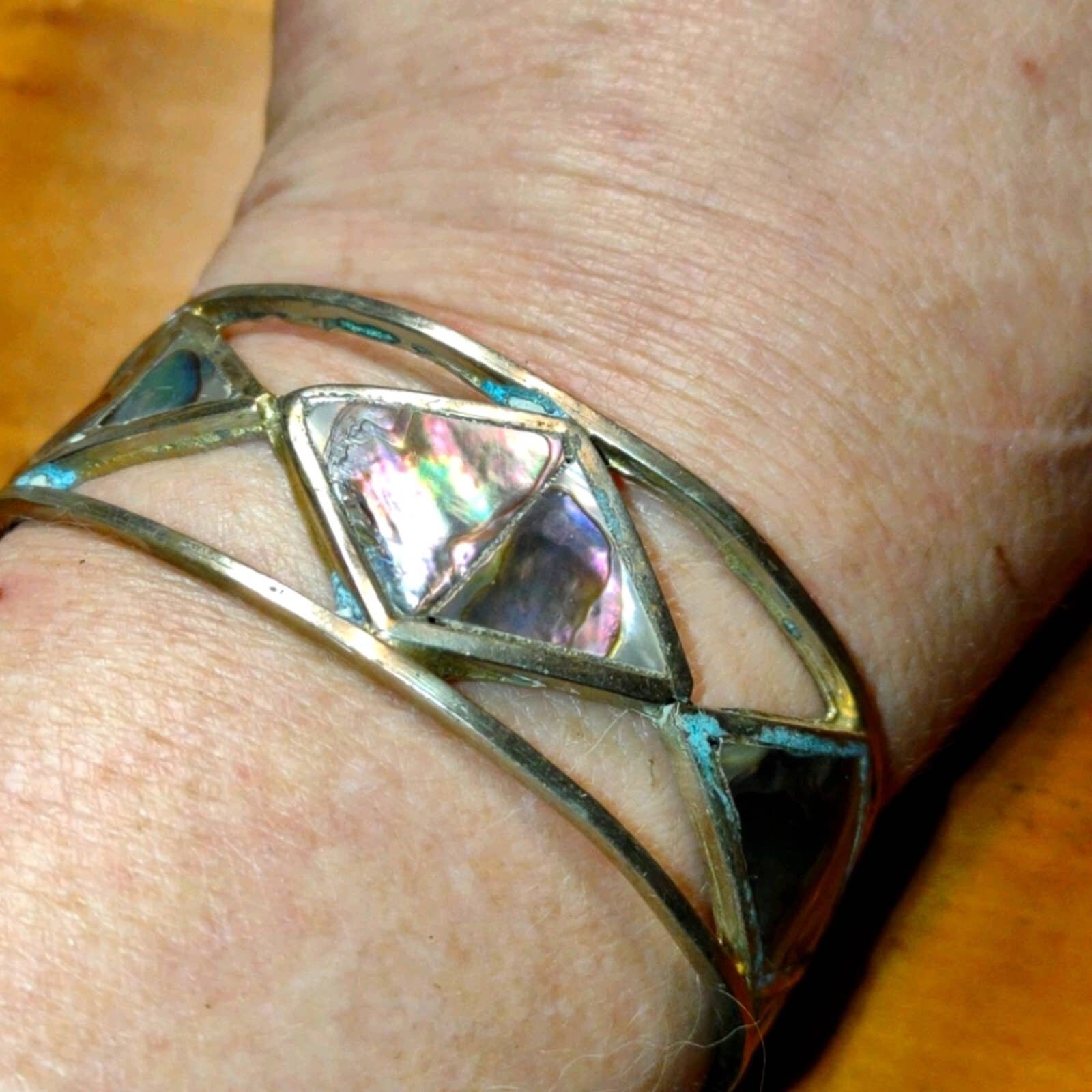 Wunderschönes Sterling Abalone Armband/Mexiko von VintageAndJewelsShop