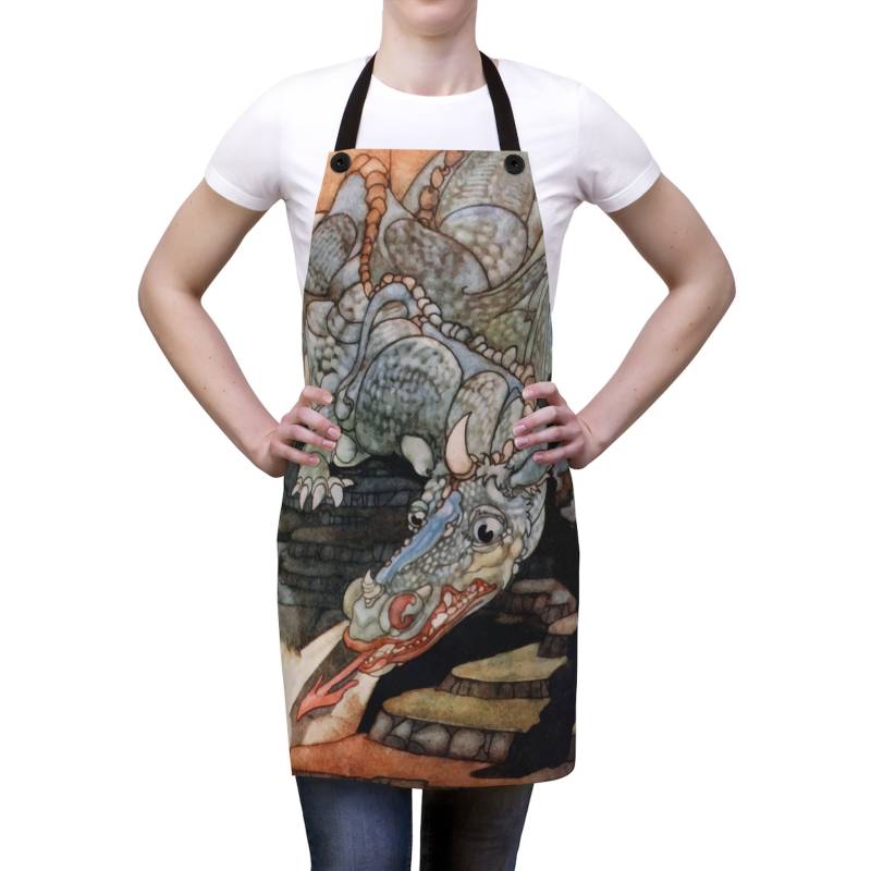 Here Be Dragons, Kochschürze, Vintage Jugendstil Illustration Here Be Dragons, Kochschürze, Vintage Jugendstil Illustration von VintageArtworkDotCom