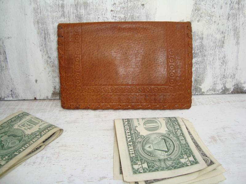 Vintage Echtes Leder Clutch Tasche - Retro von VintageAvangardShop