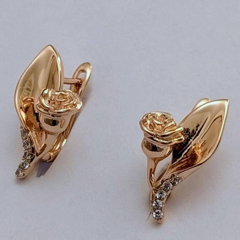 Luxus Earrings Rolled-Gold 585, Vintage Style With Sample 585 Rg, Earrings, Christmas Gifts, Gifts von VintageBasarUdSSRuEU