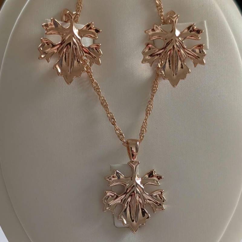 Luxus Set Earrings & Necklaces Rolled Gold 585, Gold Vintage 14K Necklaces, Gift von VintageBasarUdSSRuEU